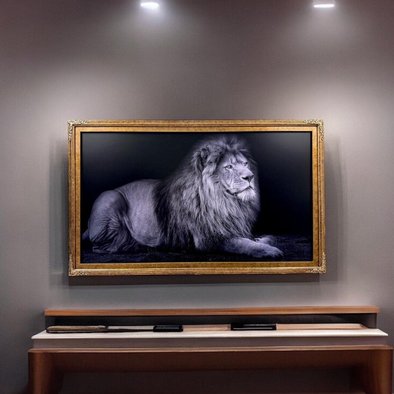 32" to 75" inch Ornate frame for Samsung The Frame TV, Marble Gold finish