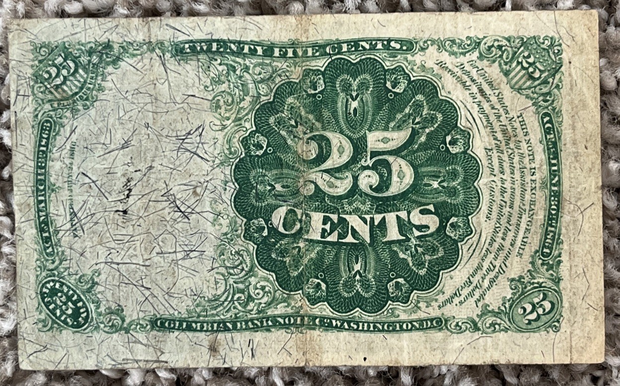 1874 25 Cent Fractional Fine