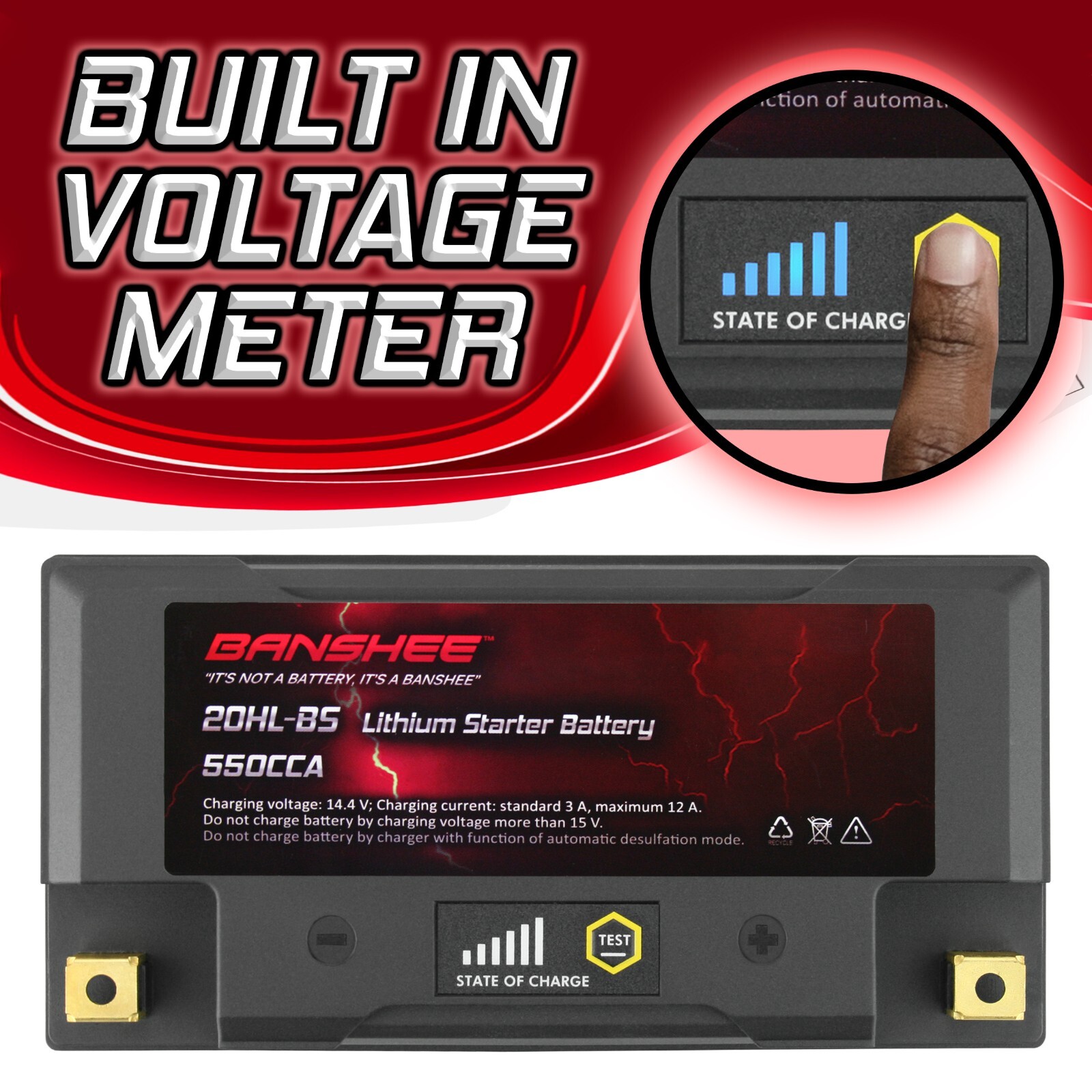 Banshee LiFePO4 Battery Replace Yuasa YTX20HL-PW GYZ20HL YTX20L YTX20HL GYZ20HL