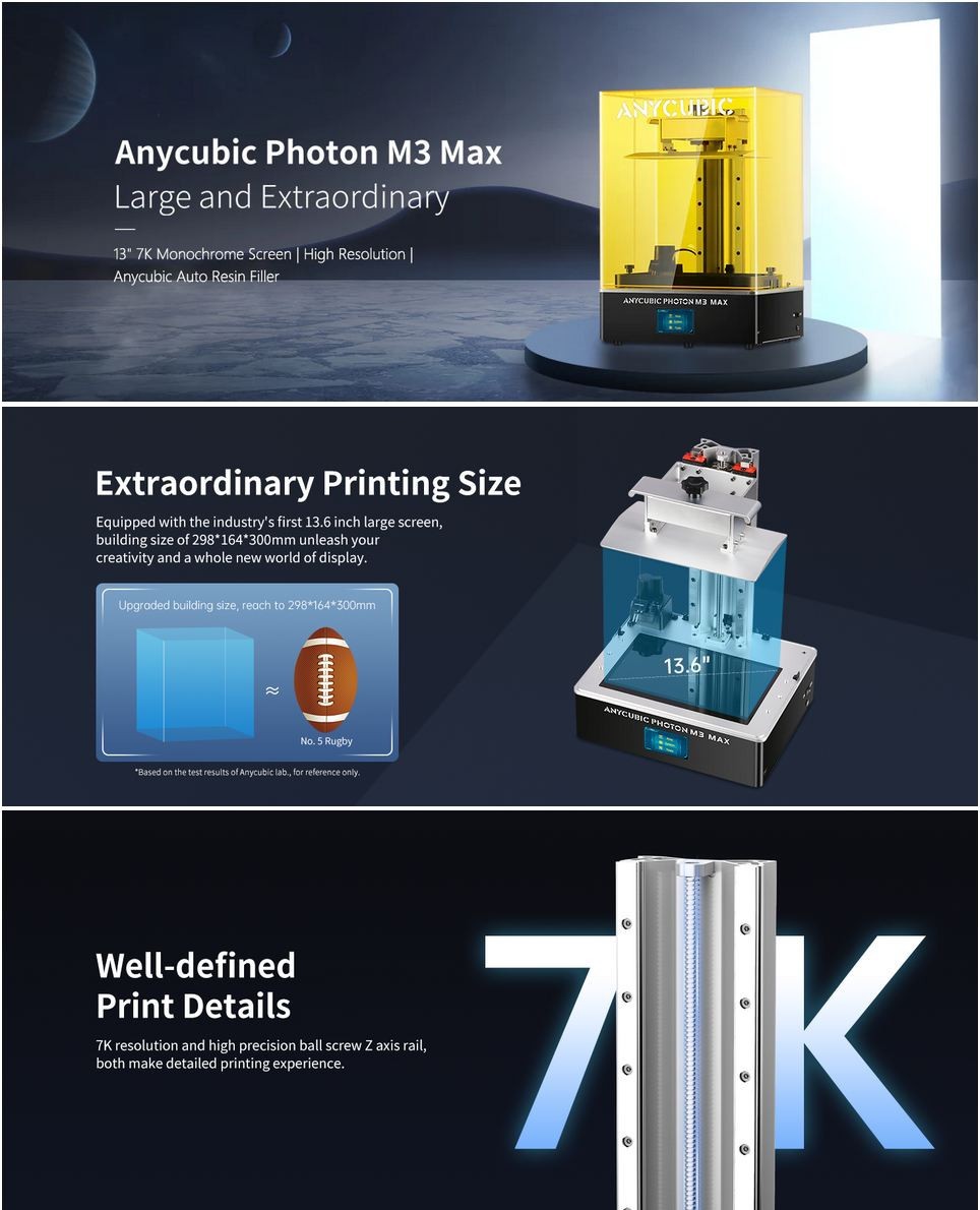 Anycubic Photon M3 MAX, 3D resin printer (please read description)