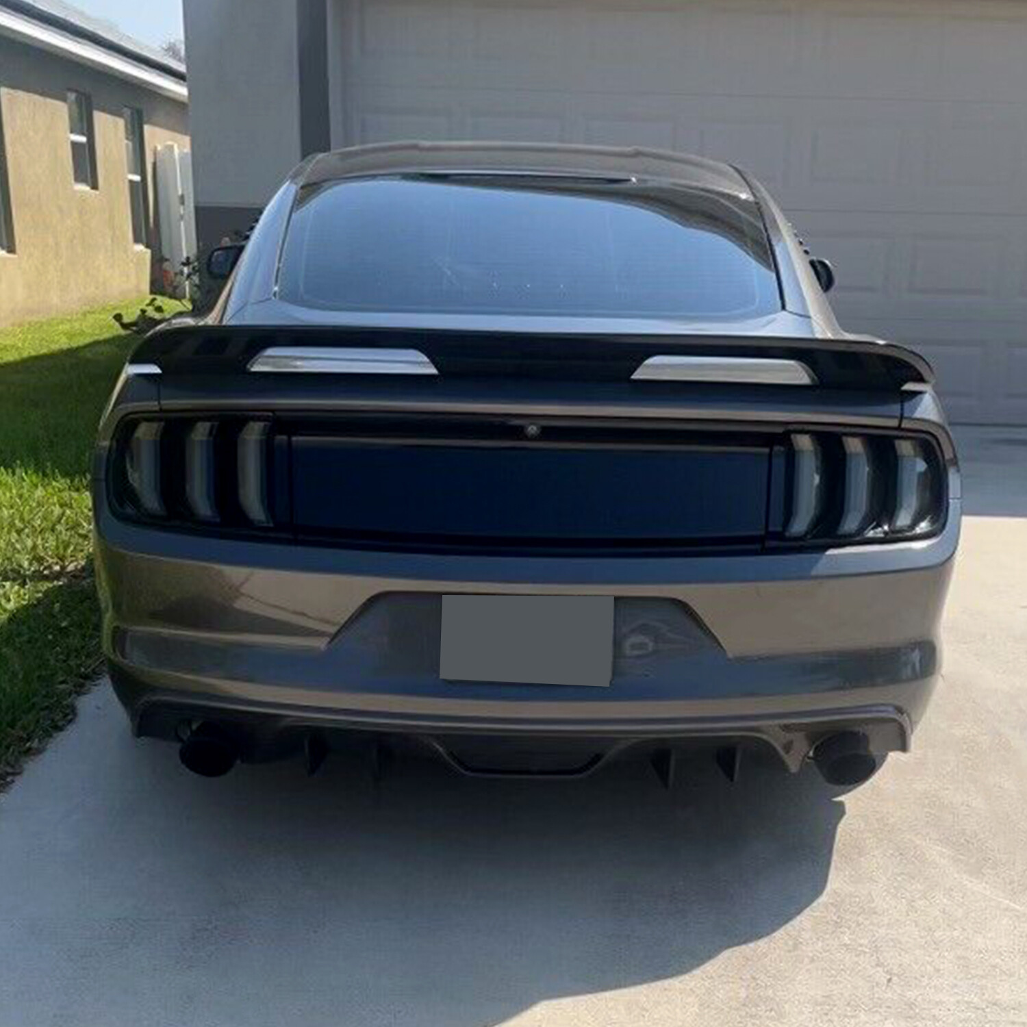 Gloss Black For 2015-2023 Ford Mustang GT Rear Trunk Decklid Panel Trim Cover