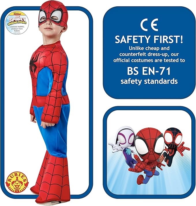 Marvel Spidey Amazing Friends Spider-Man Toddler Padded Costume 3T-4T