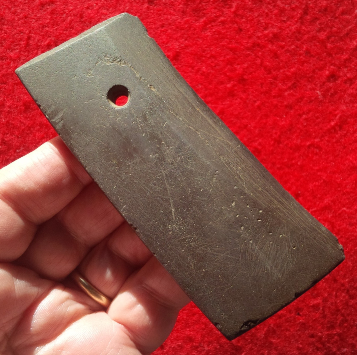 4-3/8" DRILLED SLATE PENDANT KENTUCKY ARROWHEAD AUTHENTIC INDIAN ARTIFACT GORGET