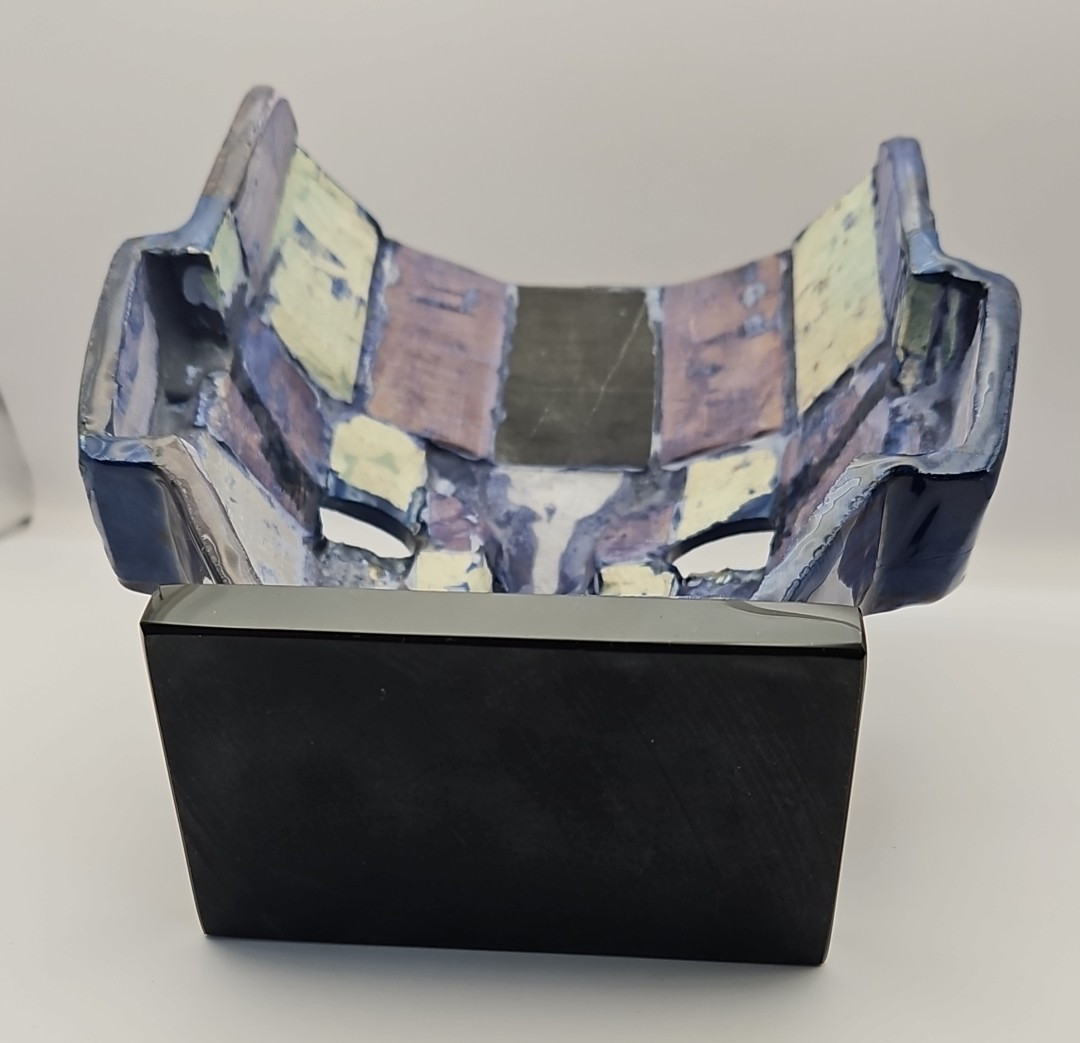 Mexican Mexico Mayan Aztec Death Burial Mask Abalone Stone Figurine Decorative