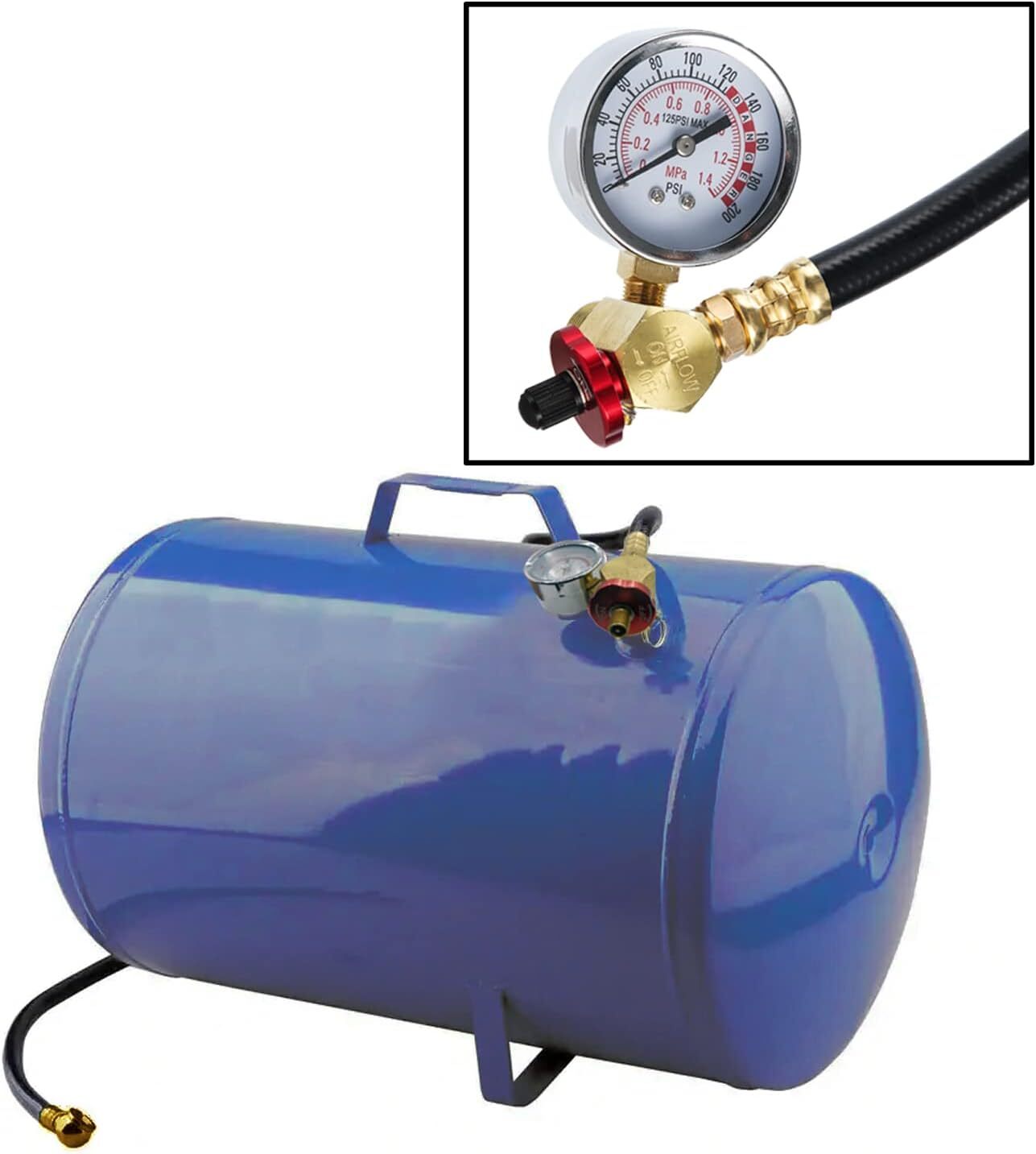 Air Tank Repair Kit with Safety Valve Pressure Gauge Hose for Portable CarryTank