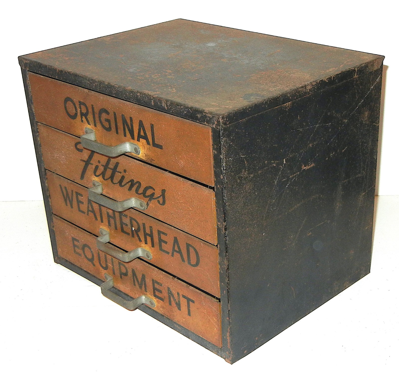 VINTAGE ORIGINAL WEATHERHEAD FITTINGS EQUIPMENT INVENTORY 4 DRAWER CABINET
