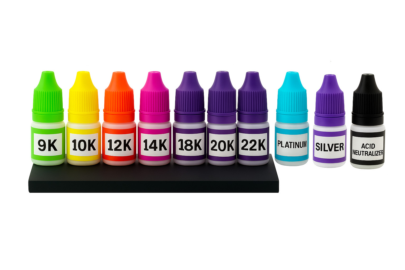 Gold Silver Platinum Testing Kit - Test 9K 10K 12K 14k 18K 22K 999 925  Sterling