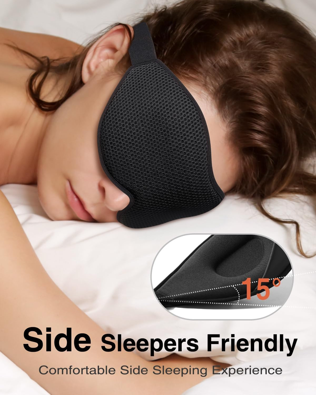 3D Sleep Mask for Side Sleeper Men Women Eye Cover Light Blocking Travel Nap