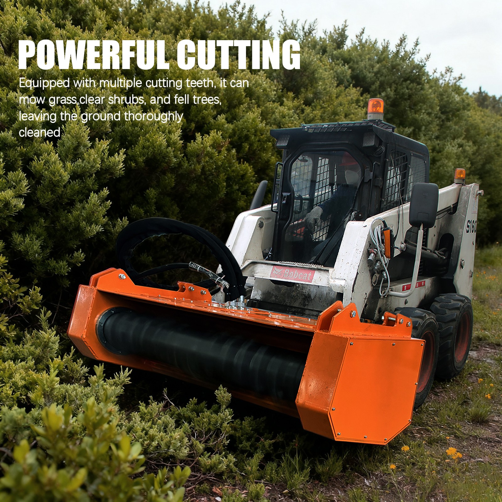 Wolverine 60'' Drum Mulcher Forestry Mulcher attachment for Bobcat skid steer