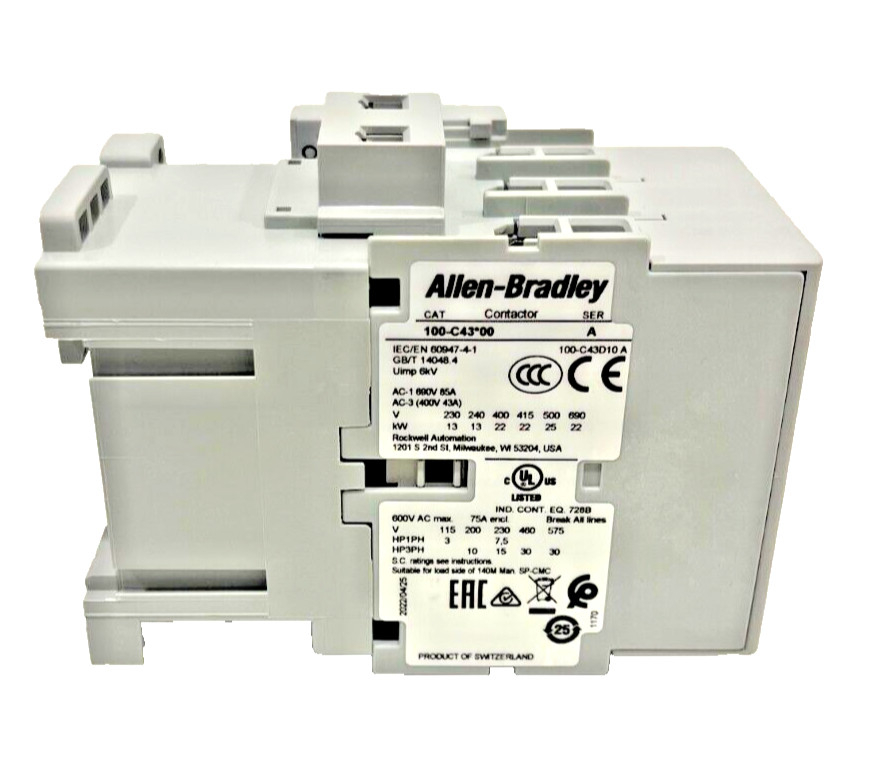 Allen-Bradley 100-C43D10 IEC Contactor 43 Amp 3P 43A 100C43D10 New inBox USSTOCK