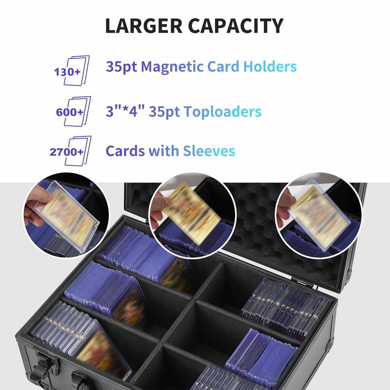 Graded Card Case Storage Box for 600+ 35PT 3"x4" Toploaders Trading Sports Cards