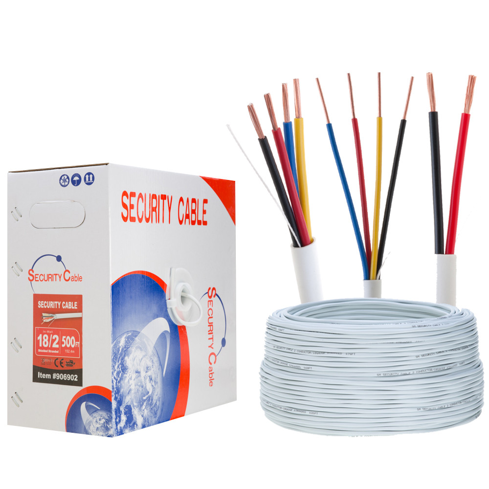 Burglar Security ALARM Cable 500ft 1000ft UTP 18/2 18/4 22/2 22/4 Stranded Solid
