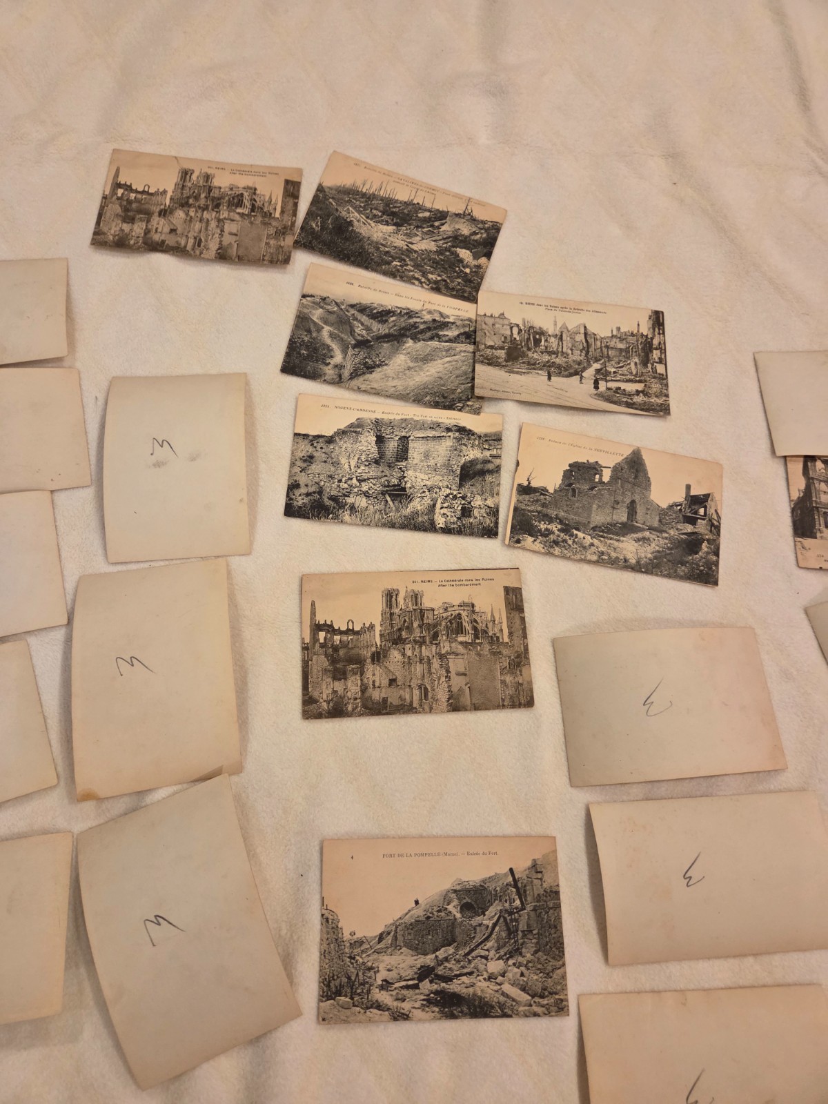 WWI Orig.PHOTOS Vintage RPPC Post Card LOT OLD 1910s German Ruins