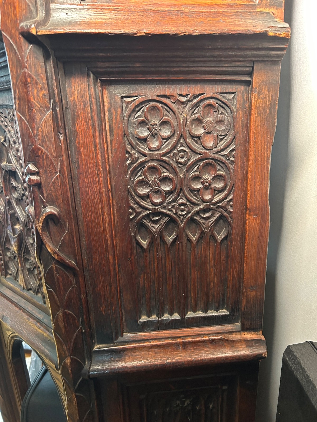 19th Century oak gothic revival cabinet