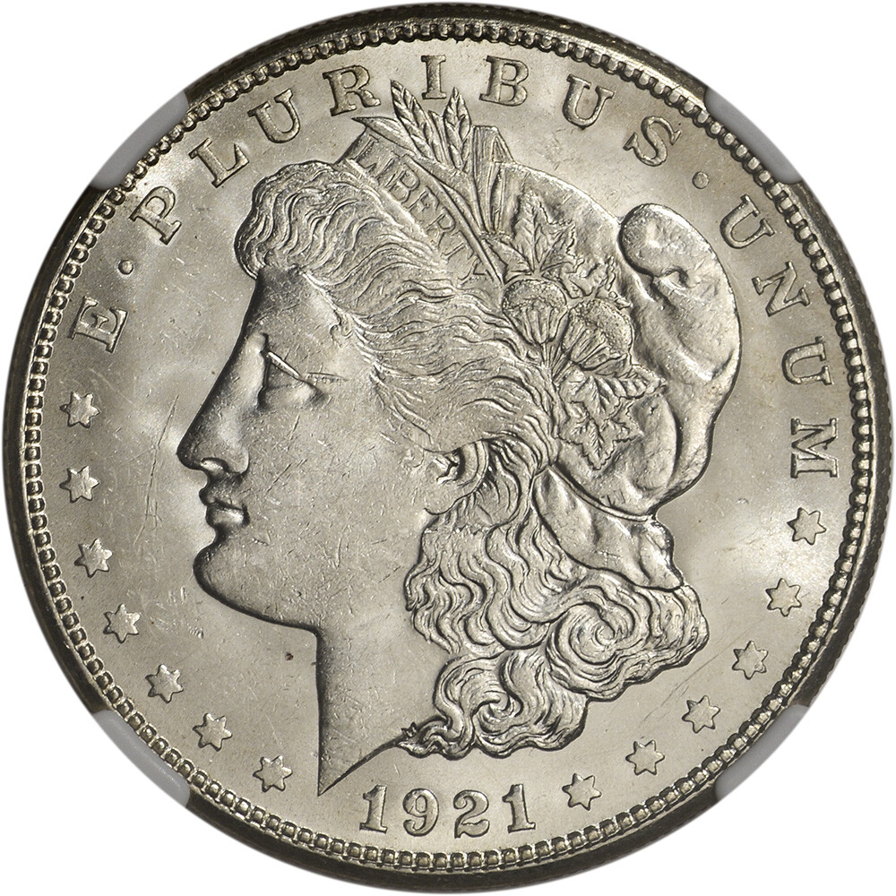 1921-S US Morgan Silver Dollar $1 - NGC Brilliant Uncirculated