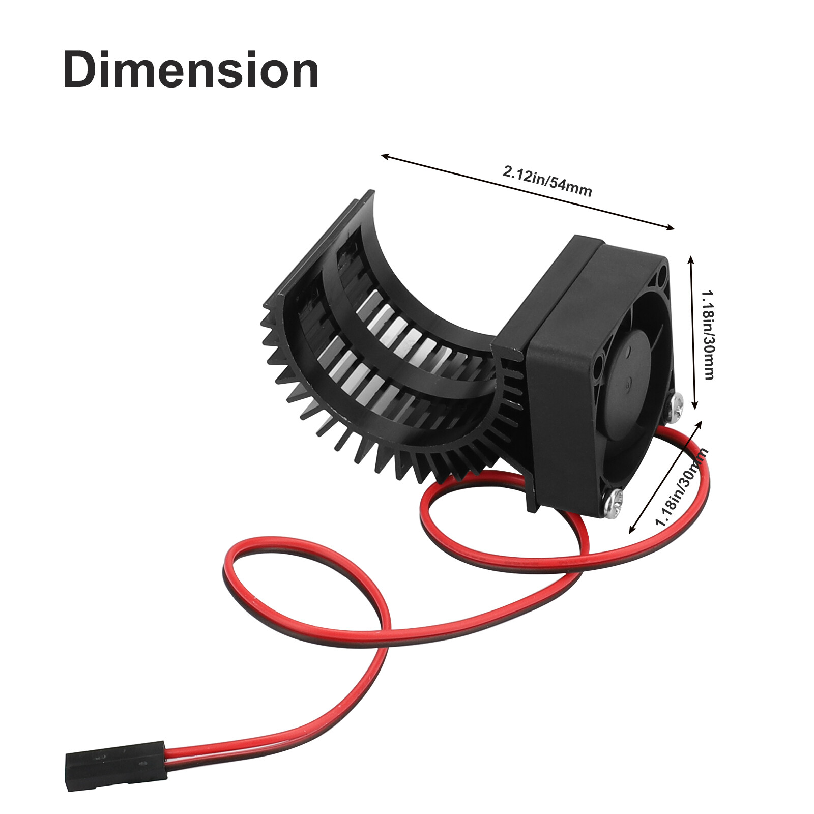 2pcs Aluminum 540/550 3650 Motor Heat Sink+Cooling Fan for 1/10 HSP RC Car Truck
