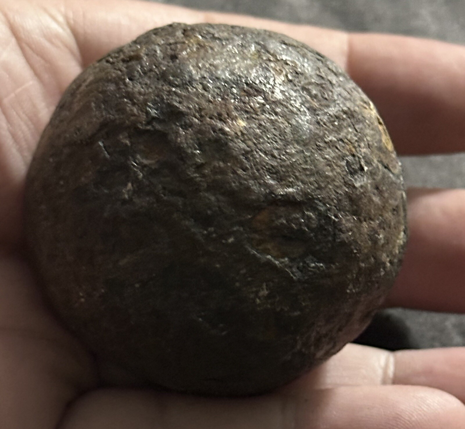 Antique Pre-civil War or Civil War ? 1 Lb (14.8oz) US Cannon Ball 1 Pounder 2”