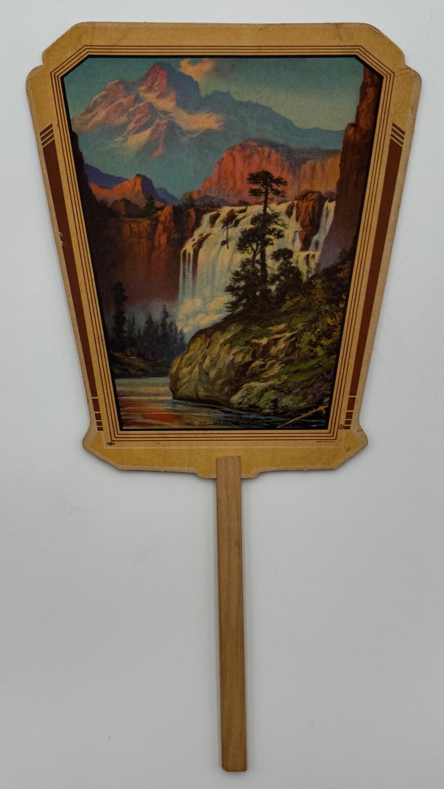 Majestic Nature, Large Vintage Fan Council Bluffs Iowa Coal & Ice Co Advertising