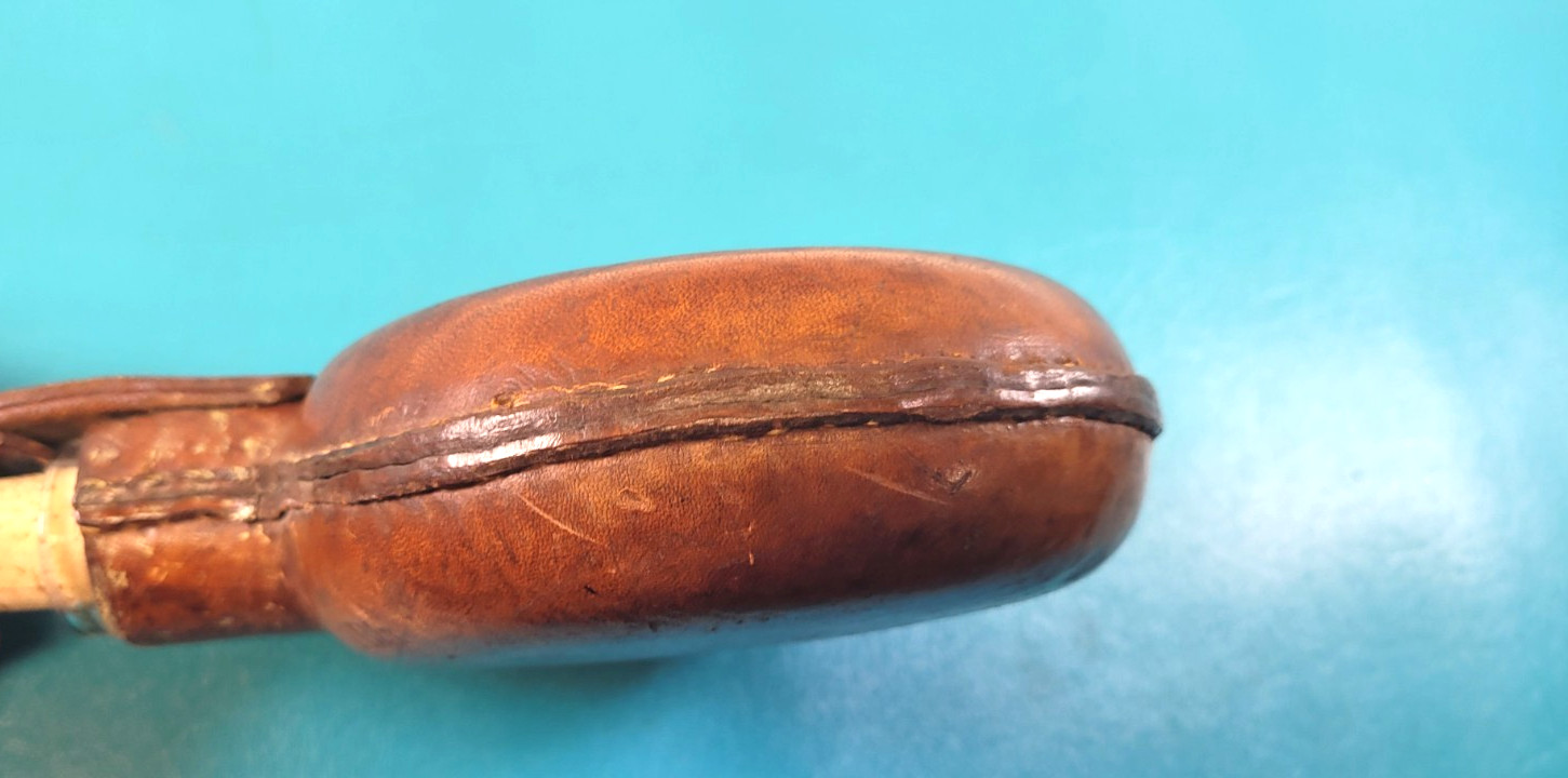 Vintage Military Glass Leather Canteen Decanter Flask + Regimental Markings