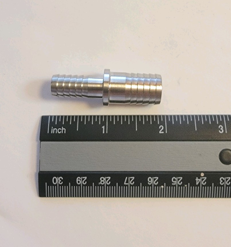 3/8 X 1/2 Stainless Steel Reducing Barb Splicer Fitting