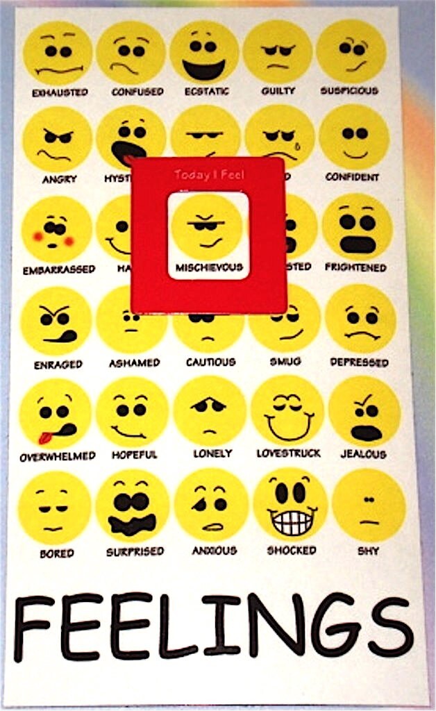 New FEELINGS Chart MOOD MAGNET: How I Feel Emotions Emoticons Emoji Smiley Faces