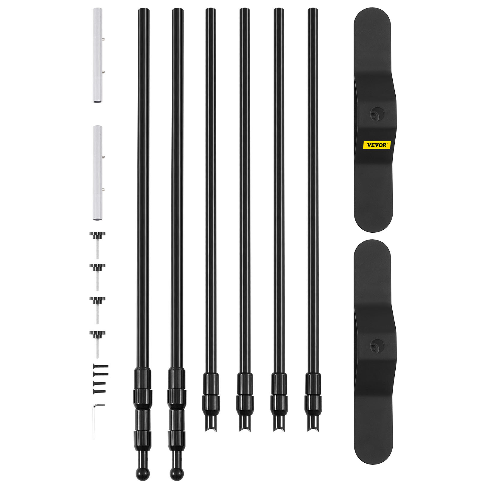 8x10Ft Banner Stand Heavy-Duty Backdrop Stand Telescopic Adjustable Repeat Step