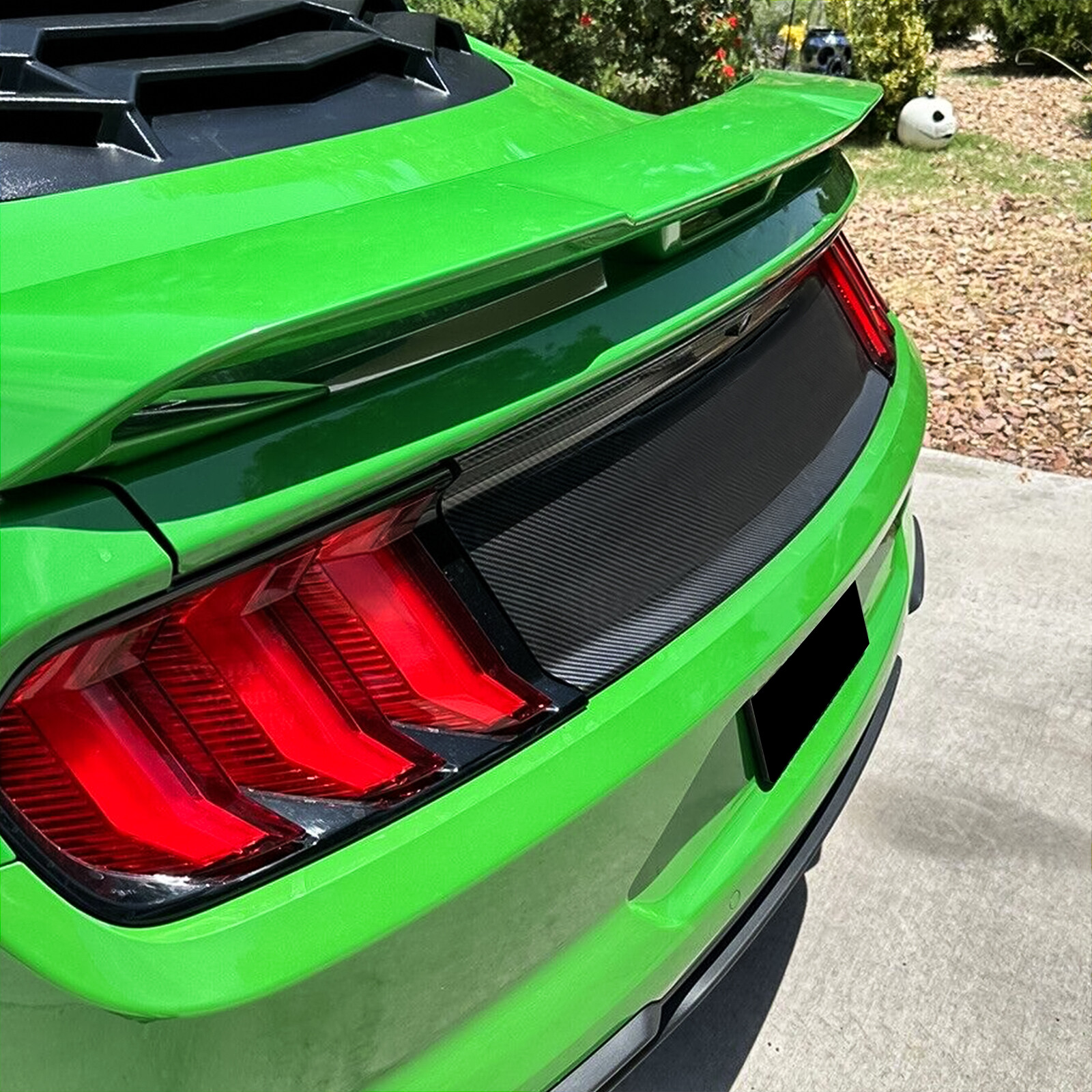 FOR 2015-2023 19 FORD MUSTANG CARBON FIBER LOOK TRUNK DECKLID PANEL TRIM COVER