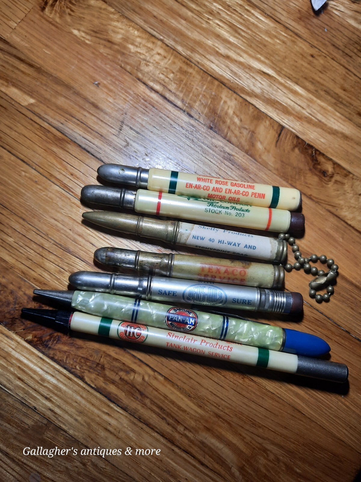 Vintage Oil Advertising Pencil Lot Sinclair Pan-am Skelly White Rose Texaco