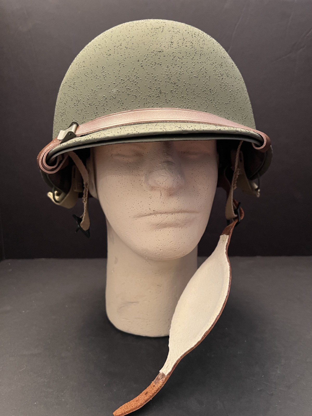J.MURRAY, INC.1944 ORIG./CONVERTD US M-2 ‘D’ LOOP PARA HELMET & FIRESTONE LINER!