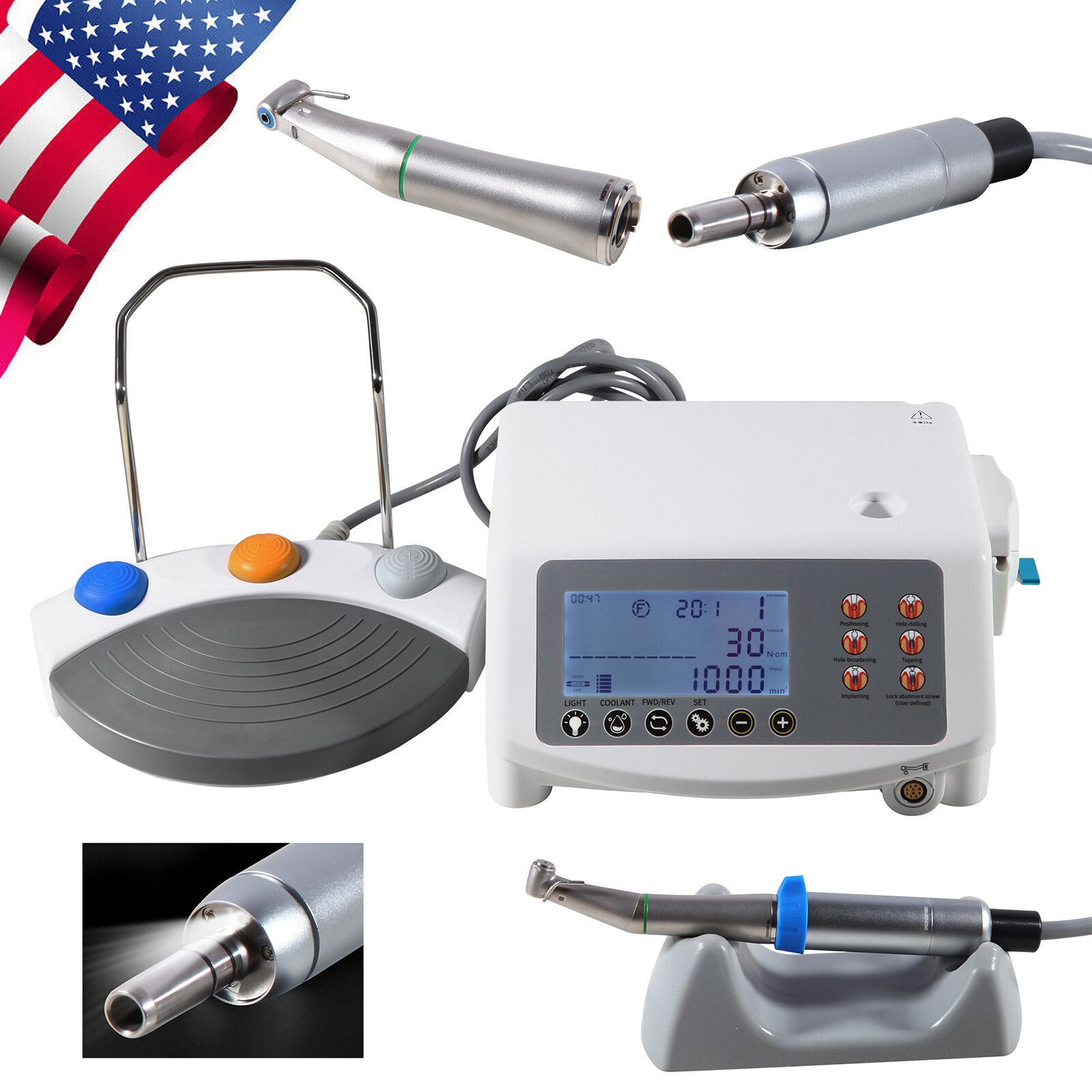 Dental Implant Surgical System LED Brushless Motor 20:1 Contra Angle 110/220V