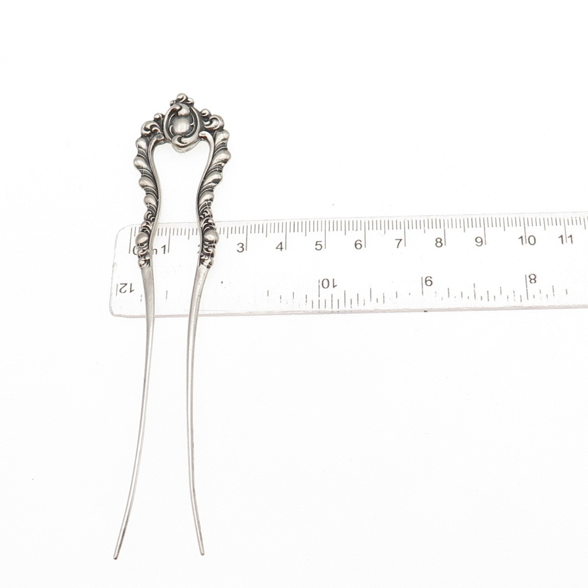 925 Sterling Silver Antique Victorian Oxidized Hair Fork