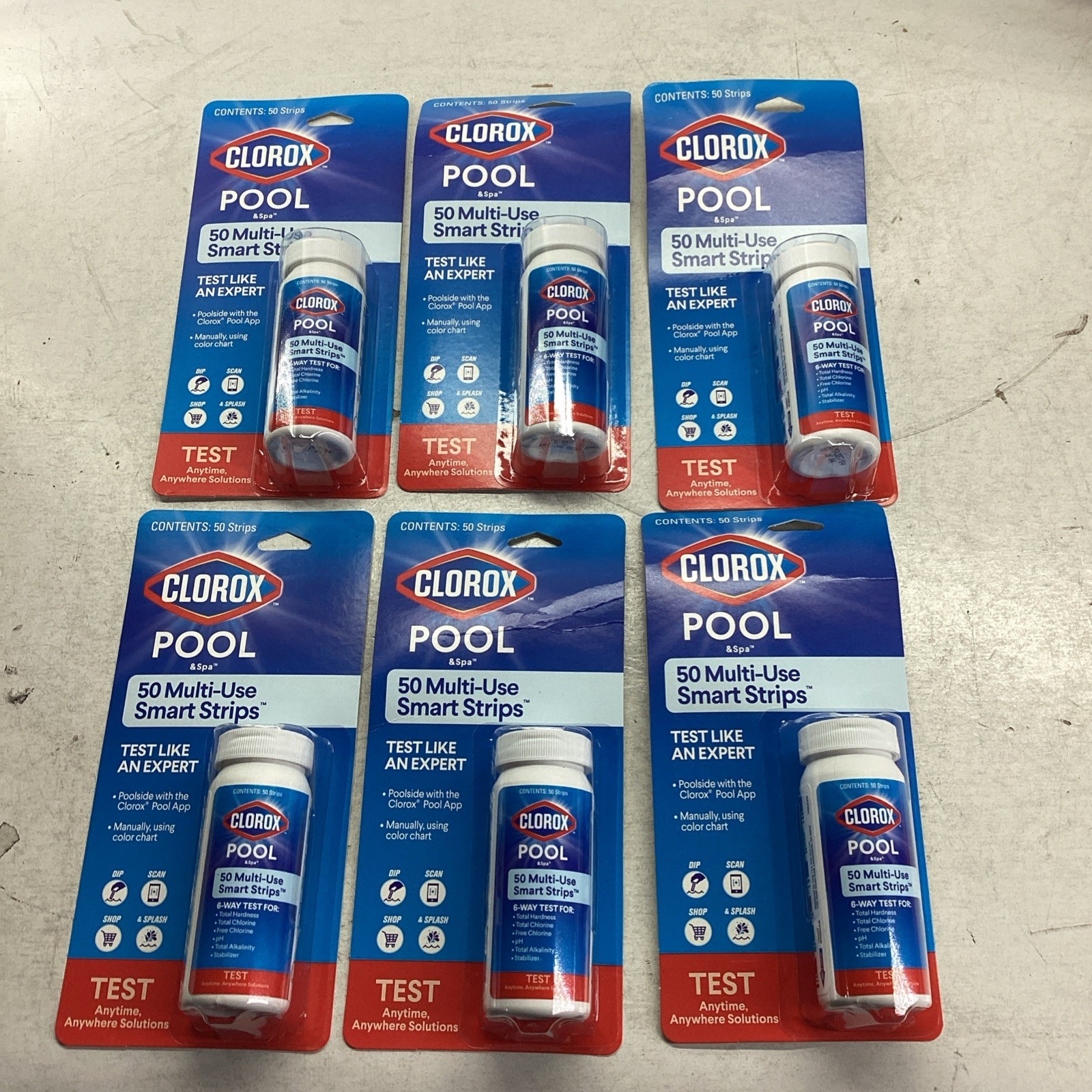 6x Clorox Pool and Spa Test Strips (Pack of 50) Expires 04/2027