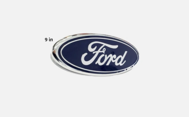 FORD BLUE 9 INCH Emblem For Front Grille/Tailgate Oval Badge Chrome Logo 2004-16