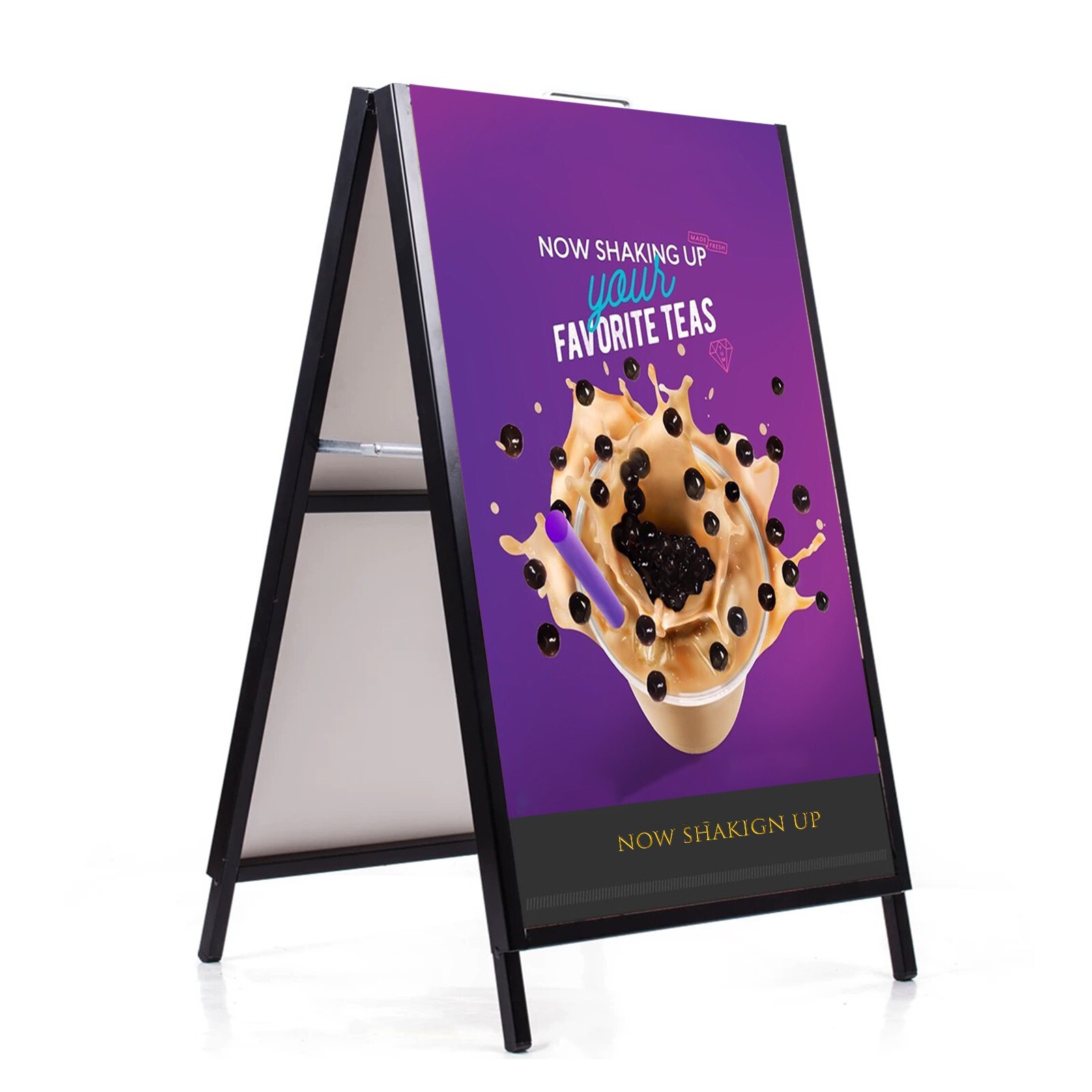24" x 36" Heavy-Duty Double-Sided Folding Metal A-Frame ，Sidewalk Sign Frame