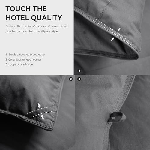 Grey Goose Feather Down Comforter Queen Size, Premium Queen-90x90" Dark Grey