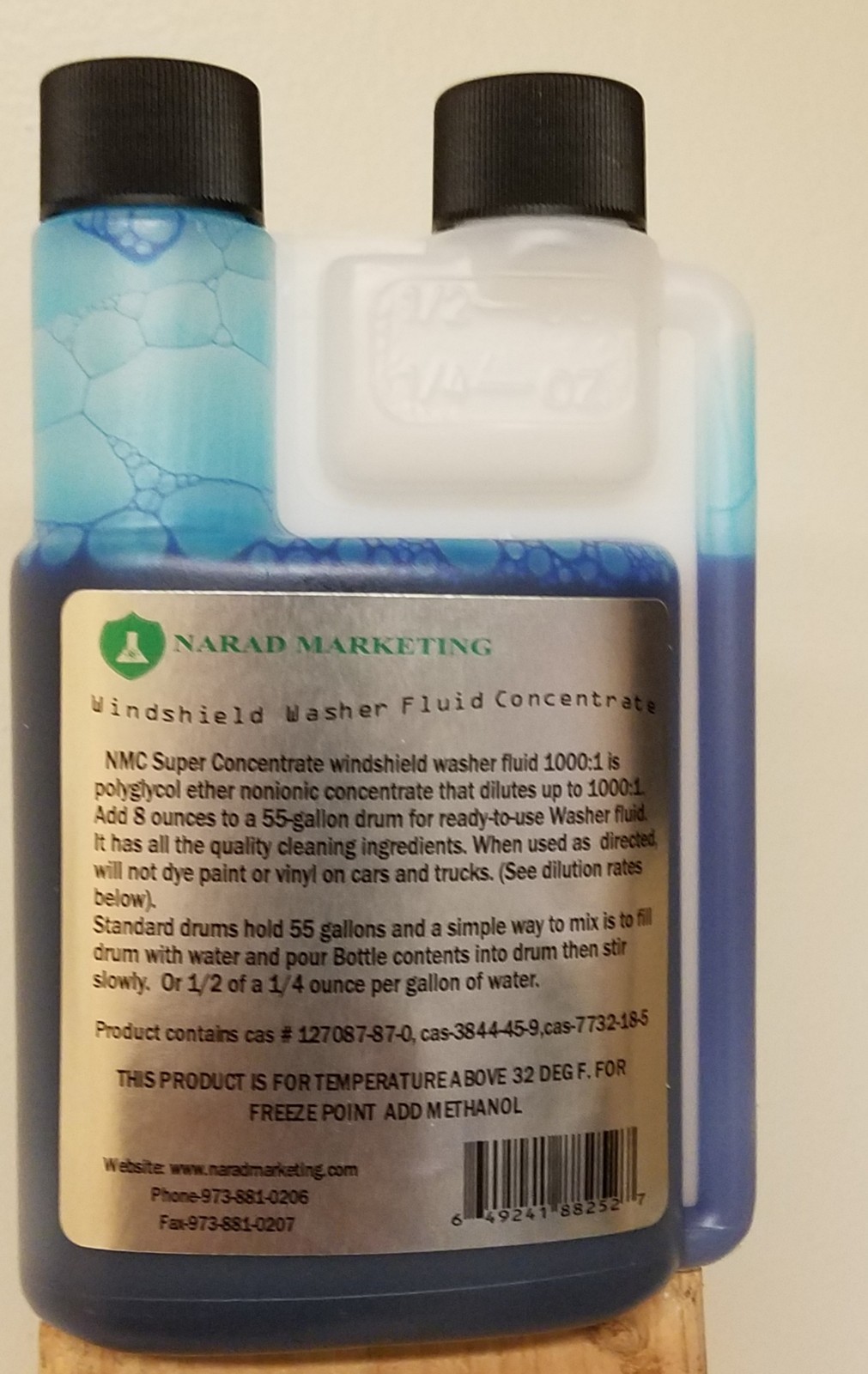 Concentrate windshield washer fluid makes 64 gallons