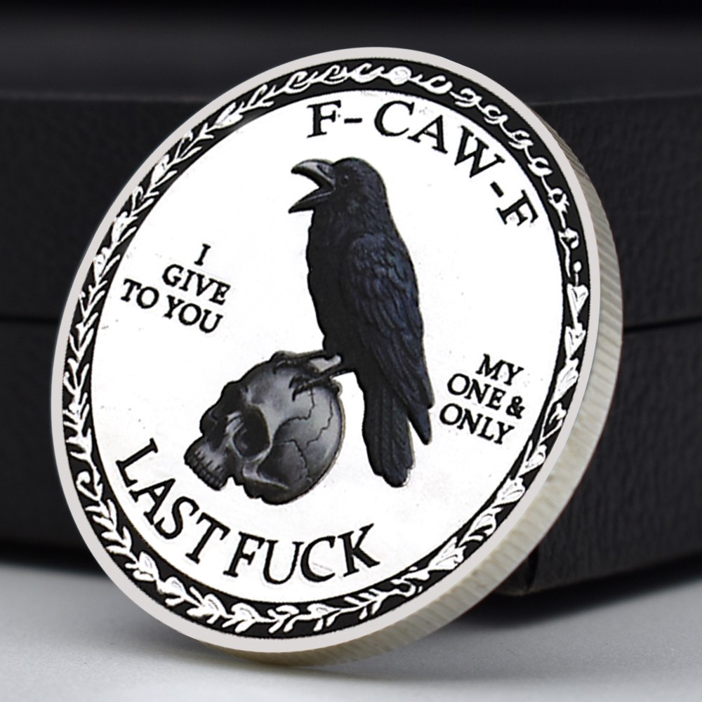 5pcs Raven Skull Novelty Coins Set | “Zero Zilch Nada None” Funny Medals Gifts