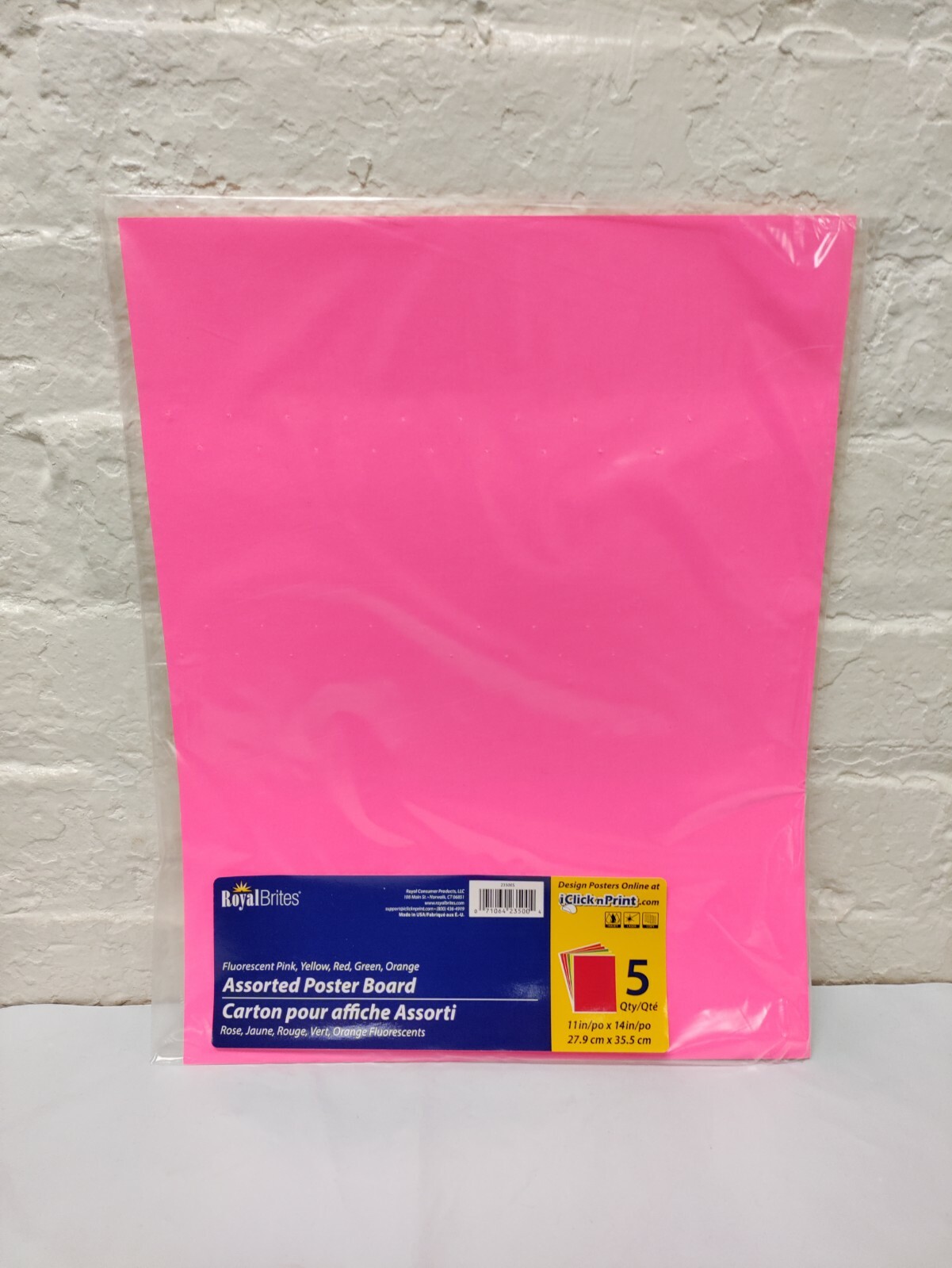 Royal Brites Premium Coated Poster Board, 11 x 14, Assorted, 5/Pack