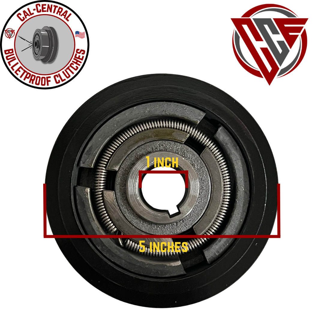 Heavy Duty 2B Centrifugal Clutch Double 5/8" V Belt 1" Bore 5" Pulley NEW