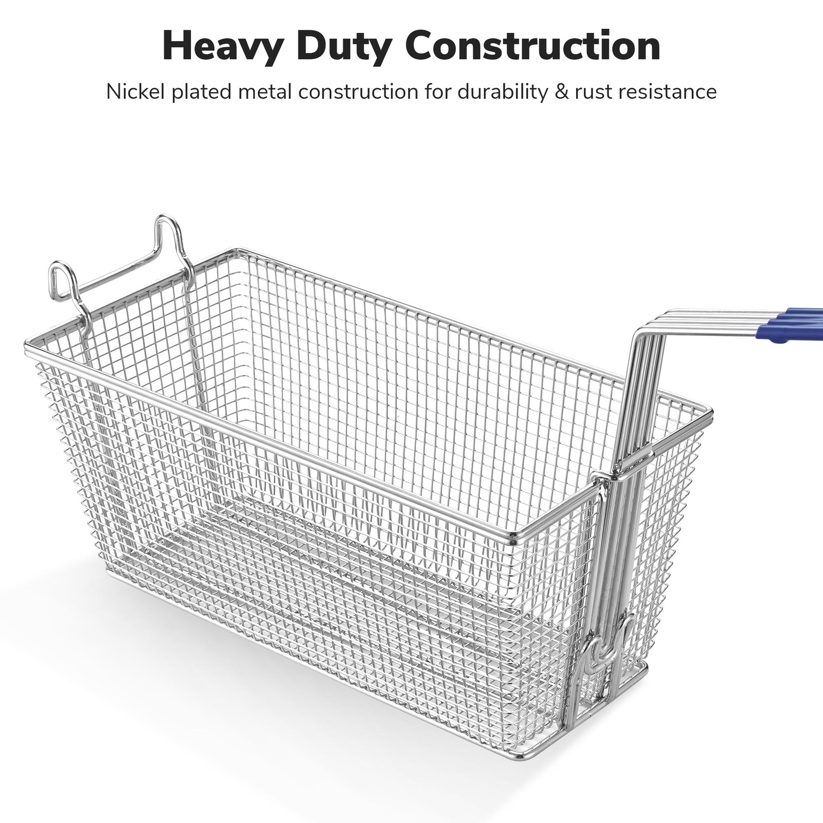 WeChef 2Pcs Deep Fryer Baskets w/ Non-slip Handle for Commercial Restaurant