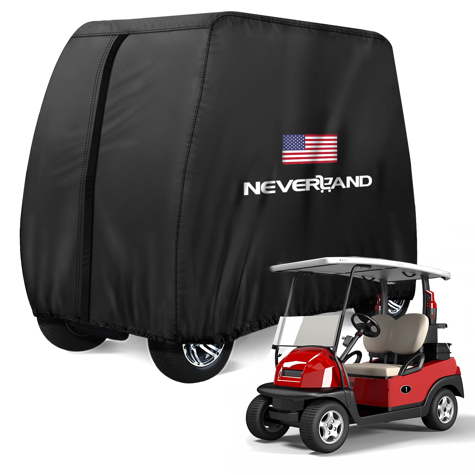 Heavy Duty Waterproof Golf Cart Cover Tarp 4 Passenger for EZGO Club Car Yamaha