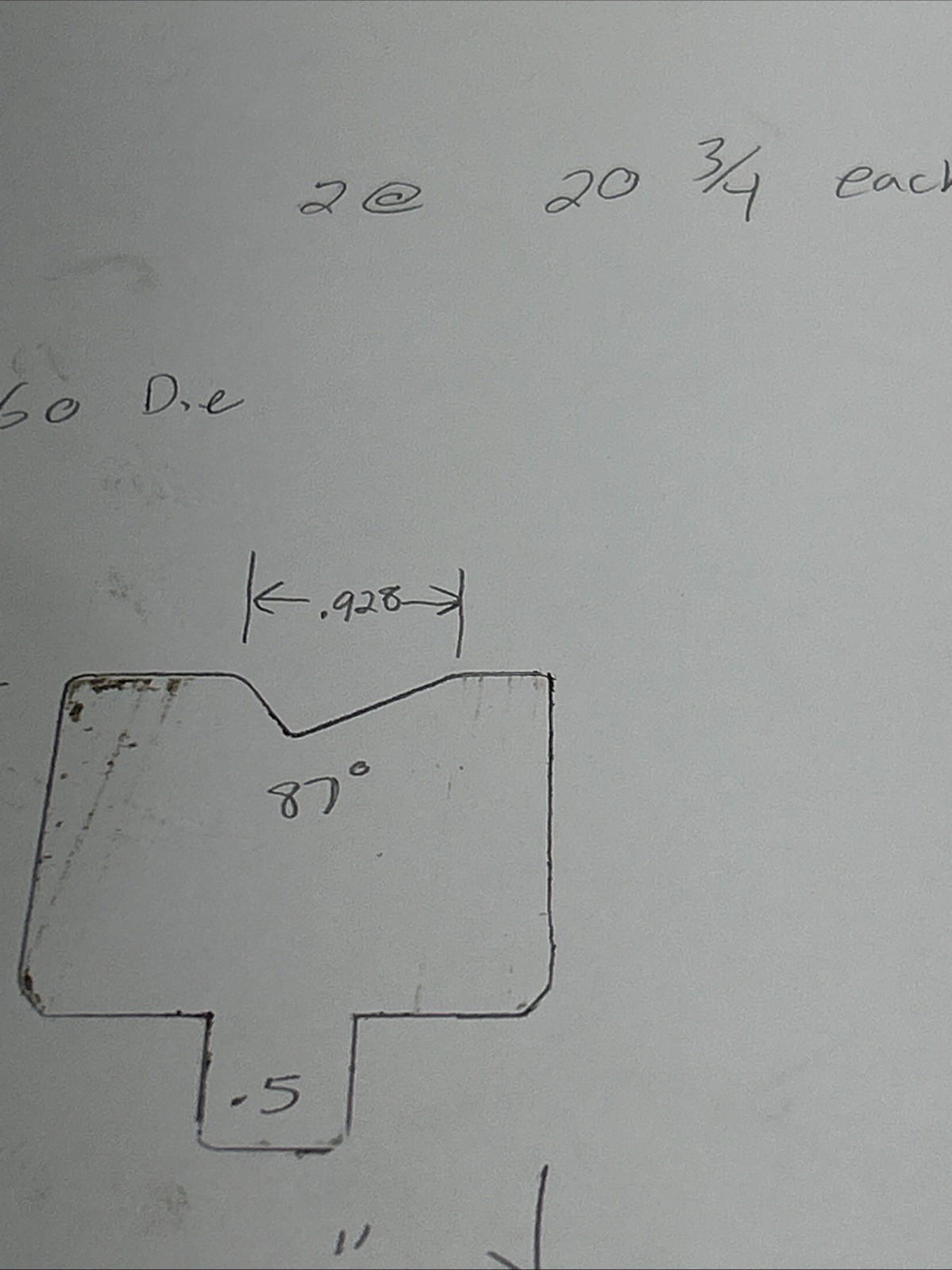 30/60 DIE, BRAKE PRESS DIES V BOTTOM DIE SHEET METAL FORMING DIE. BRAKE PRESS 87