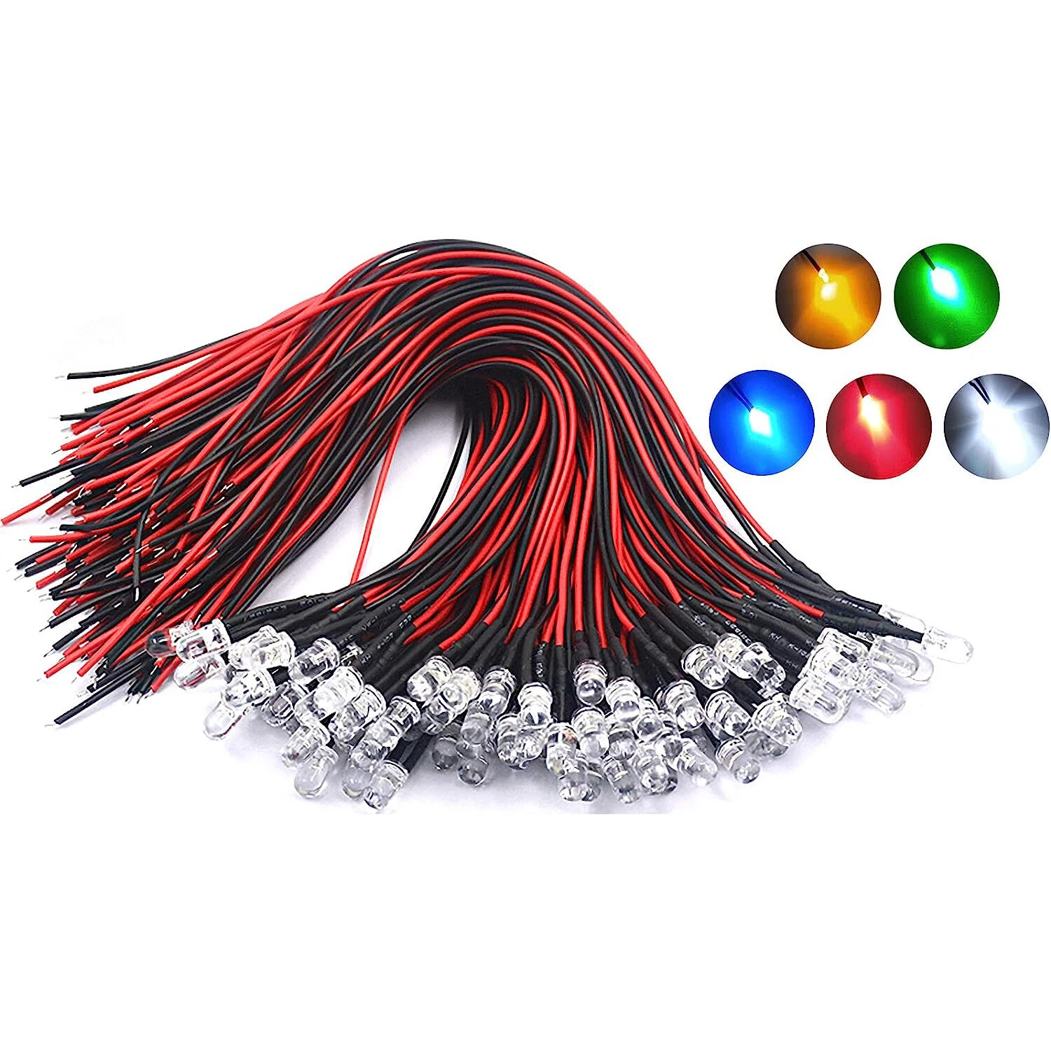 100X 3mm Pre Wired DC5V-12V Micro LED Lights Emitting Diodes Mini Bulbs Lamp NEW