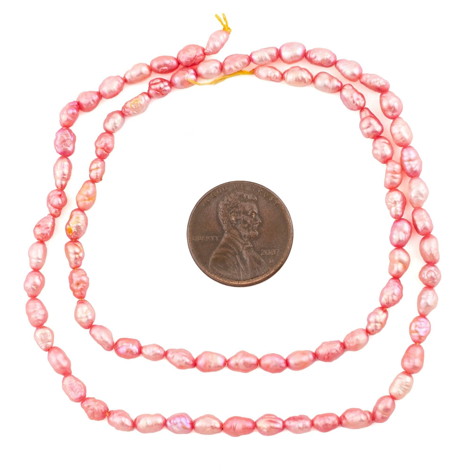 Blush Red Vintage Japanese Rice Pearl Beads 3mm Pink Oval 16 Inch Strand