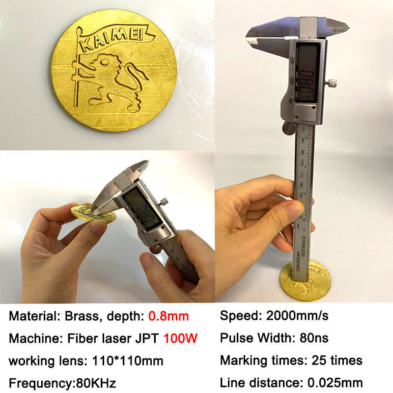 JPT Mopa 100W Fiber Laser Marking Machine Rotary Metal Steel Marking BJJCZ US