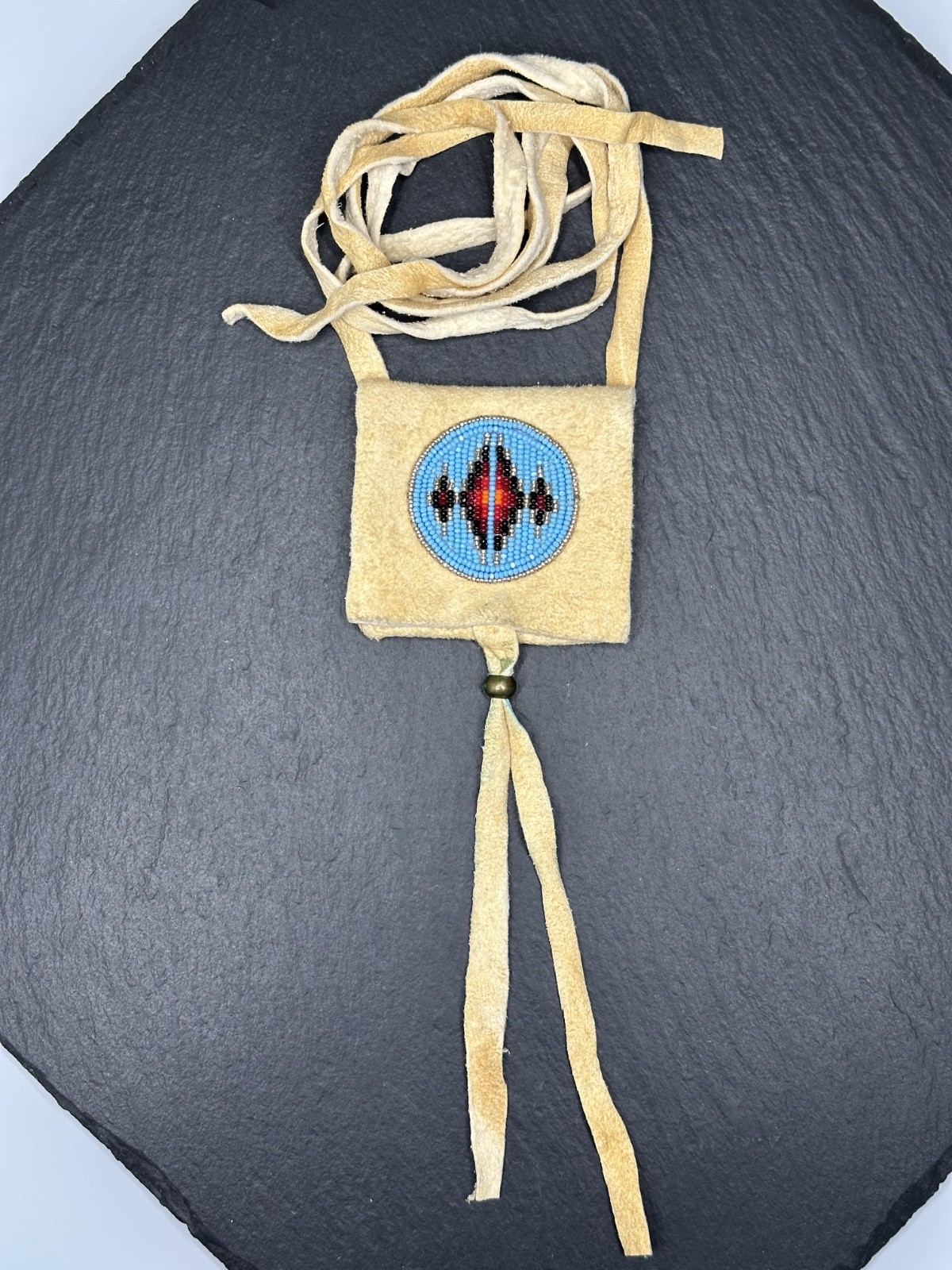 VERY RARE 2003 SACAJAWEA 1.5" MACO BRONZE PEACE MEDAL & MONTANA SUEDE POUCH M871