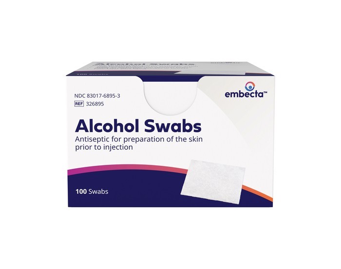 BD (Embecta) Alcohol Swabs, Prep Pads 100 Each (Pack of 6)