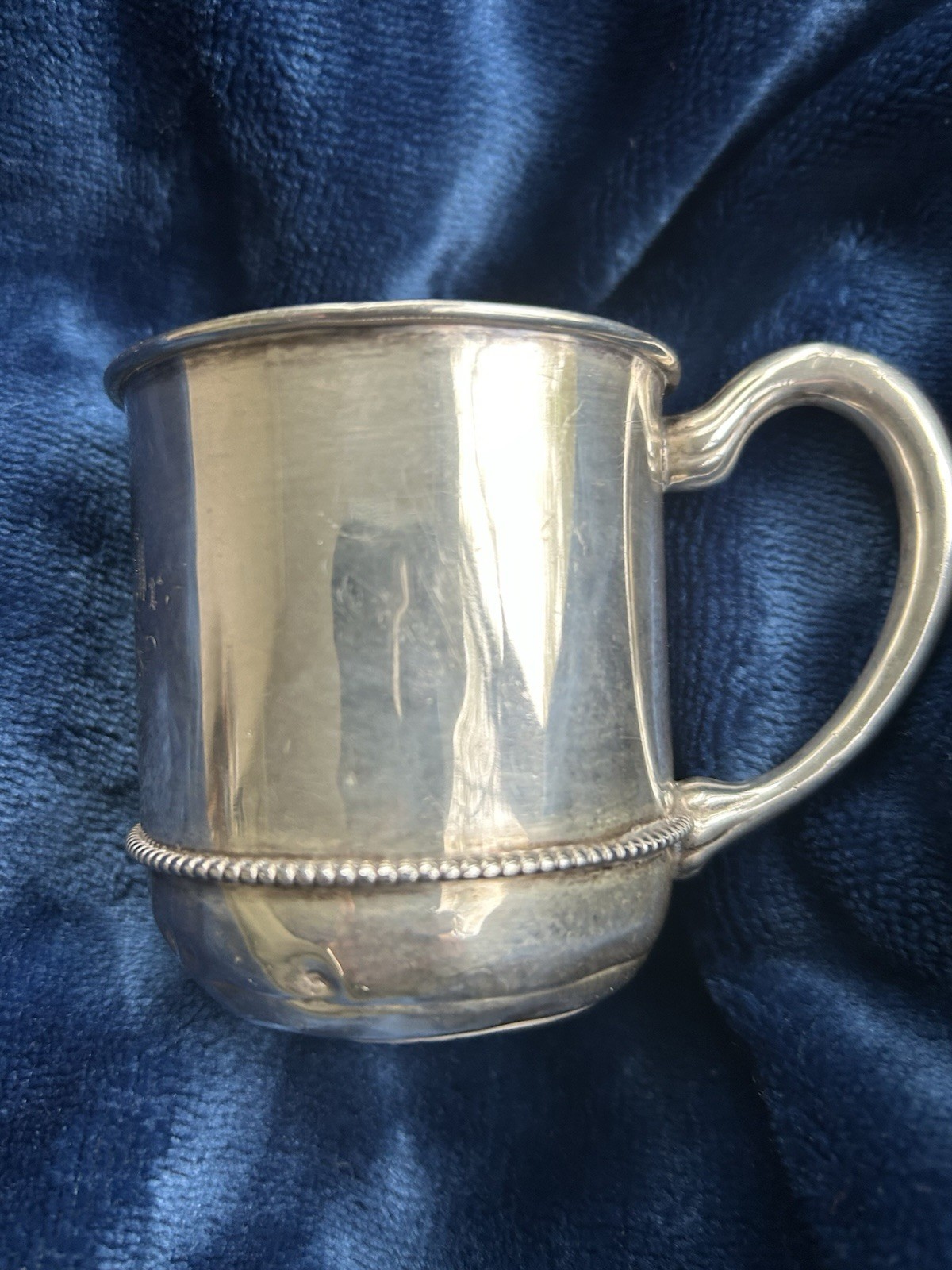 Antique STERLING Silver Baby Cup Heavy Engr. C.A.F.,Jr. May 15, 1910 89.4 Grams