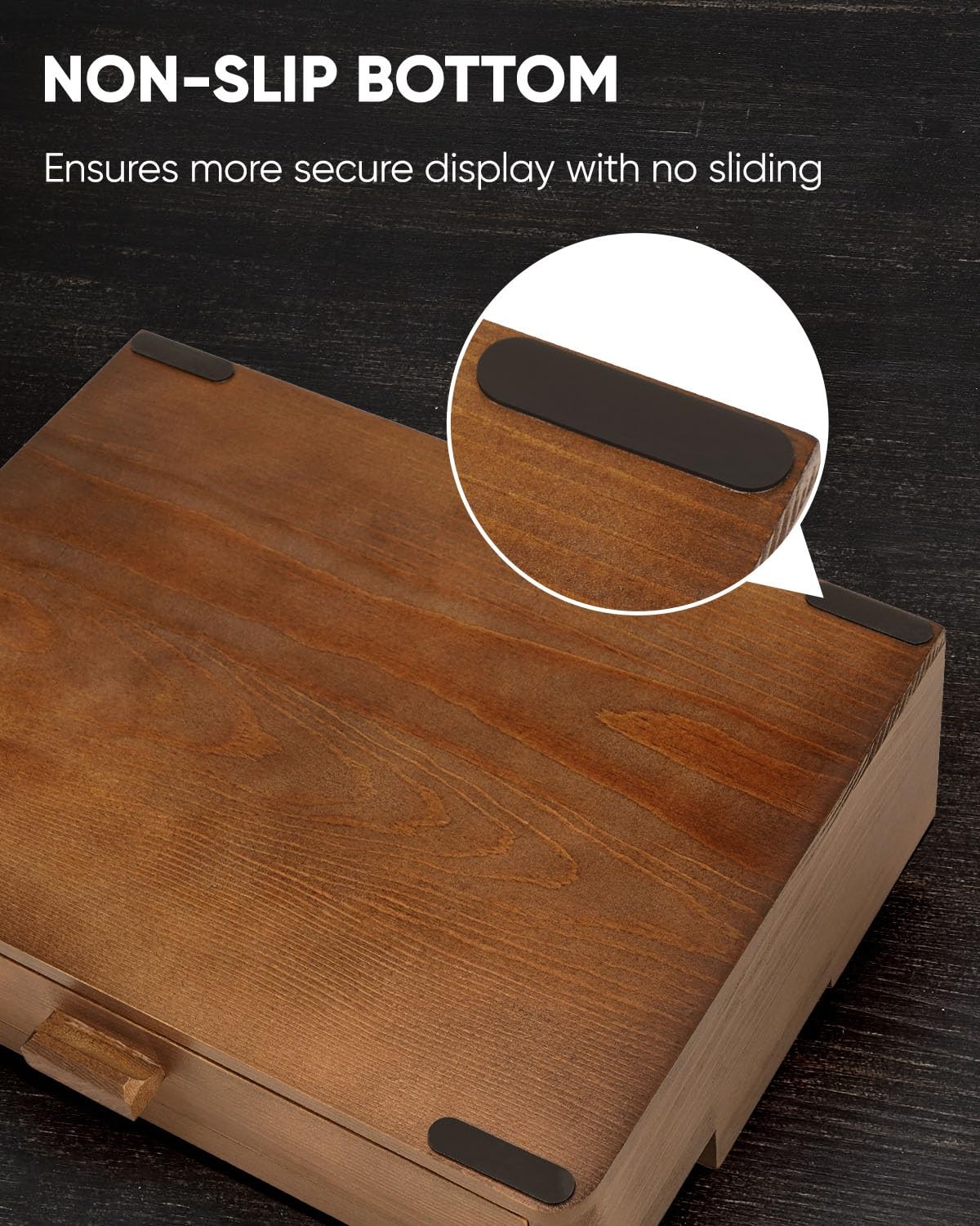 Cologne Organizer 3 Tier Wooden Stand W/ Drawer Storage Hidden Compartment Brown