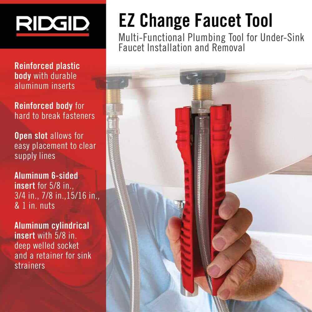 RIDGID EZ Change Plumbing Wrench Faucet Installation and Removal Tool